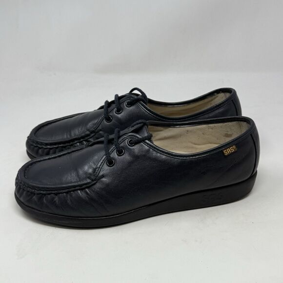 SAS Siesta Shoes Womens 10 M Blue Leather Lace Up Casual Comfort Granny Nurse - Picture 2 of 16